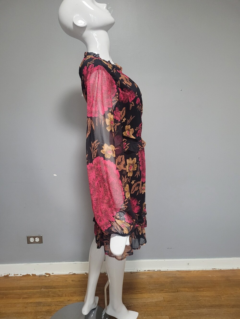 Anthropologie Porridge Puff-Sleeved Floral Mini Dress, BNWT, Size XL - Picture 3 of 11